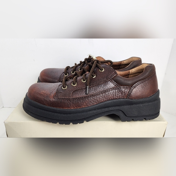💪 NIB MEN'S DOCKERS DANBURY DARK TAN LEATHER SHOES - SIZE 9M -90-6682 💪 - Picture 4 of 11